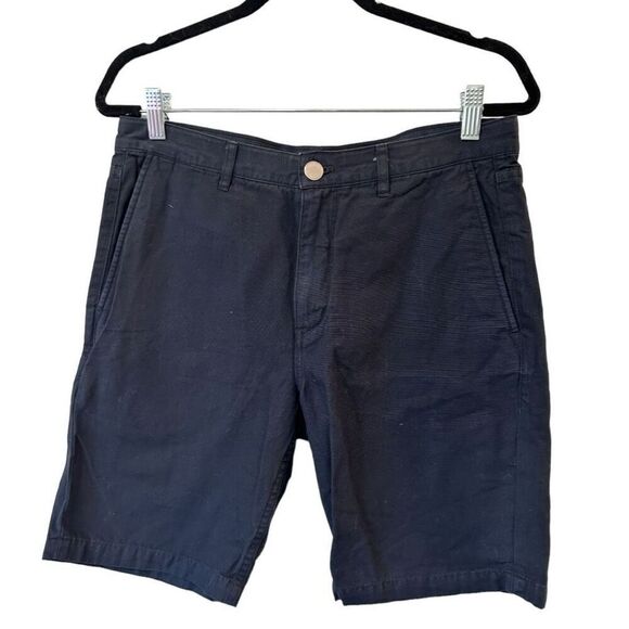 Theory Denim Rip Stitch Cotton Pockets Bermuda Short Blue Black Size 31 Classic - Picture 1 of 9